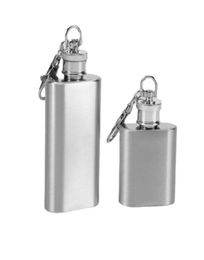 Portable 1oz 2oz Mini Stainless Steel Hip Flasks Wine Keychains Mens Key Rings Outdoor Travel Sports Accessories6229056