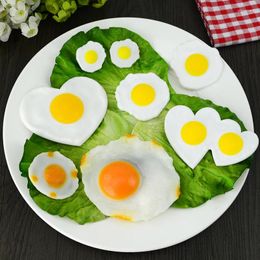 Decorative Flowers 1pc Fun Kitchen Toys Egg Simulated Fried DIY Creative Handmade Children Decoration Artificial Fruits Vegetables