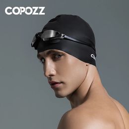 Copozz Mens Elastic Large Size Candy Colour Swimming Hat Adult Waterproof Swimming Hat Silicone Swimming Hat 240429