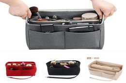 Makeup Sets Whole Felt Purse Insert Organiser Portable Cosmetic Bag Fit For Handbag Tote Various Multifunction Travel Lady M31011198