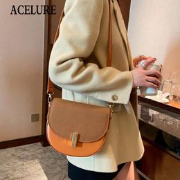 Shoulder Bags ACELURE Female Mini Shopping Messenger Solid Color Soft PU Leather Shoulde Crossbody For Women Fashion Saddle