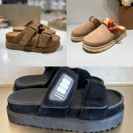 2024 New Fashion Flax brown Sandals Outdoor Sand beach Rubber Slipper Fashion Casual Heavy-bottomed buckle Sandal leather sports sandals