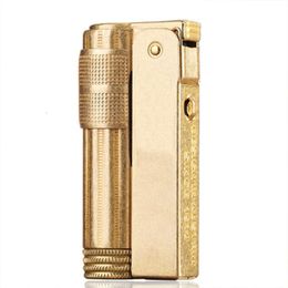 High-End Mini Compact Kerosene Lighter Grinding Wheel Windproof Oil Metal Lighter For Cigarette