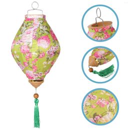 Table Lamps Silk Lantern Oriental Chinese Or Japanese Hanging Paper Lanterns Cloth Floral Pattern Festival Decoration
