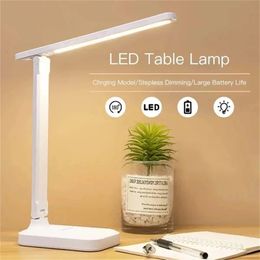 Foldable Table Lamp Led Desk 3 Type Stepless Dimmable Touch Bedside Reading Eye Protection Night Light USB Chargeable 240508