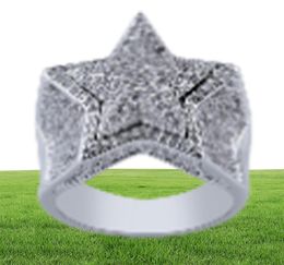 Luxury Designer Jewellery Mens Rings Gold Silver Hip Hop Jewellery Wedding Engagement Ring Iced Out Bling Diamond ship Star DJ Fashion6535518