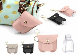 PU Leather Travel Bottle Holder Hand Sanitizer Holder With Empty Refillable Reusable Bottles Wrist Key Chain Hand Soap Bottle Hold3686550