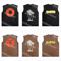 Purple Tees Mens Summer Loose Vest Cotton Casual Sleeveless Tshirt Sexy Sports Tank Tops Clothing
