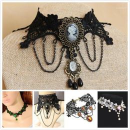 Chokers Vintage Victorian Lolita Gothic Lace Necklace Vampire Cosplay Costume Choker Halloween Cocktail Evening Party Dress Jewelry1 281L