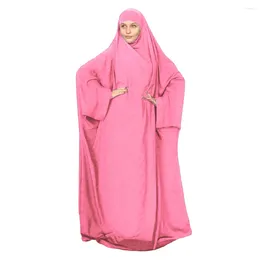Ethnic Clothing Eid Hooded Muslim Women One Piece Robe Long Khimar Hijab Dress Prayer Garment Abaya Ramadan Abayas Islamic Clothes Niqab