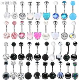 Navel Rings 4/5/6pcs Belly Rings 14G Navel Piercing Bulk Sexy Belly Ring Set Belly Button Ring Piercing Ombligo Valentines Day Jewellery Gift d240509