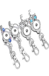 Key Chains Jewellery Crystal Flower Owl Snap Button Key Chains for Women Fit 18mm Snap Jewellery Keyring Keychain Holder5306168