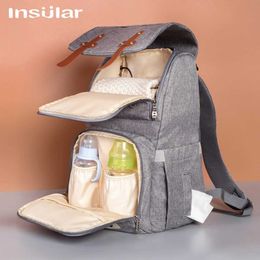 Diaper Bags Insular Nappy Backpack Bag Mummy Large Capacity Bag Mom Baby Multi-function Waterproof Outdoor Travel Diaper Bags For Baby Care T2405098G08