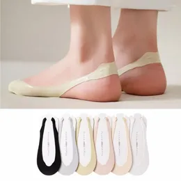 Women Socks 1pair Front Half Palm Boat Comfortable Non-slip Low Cut Ice Silk Cross Sling Ultrathin Invisible Summer