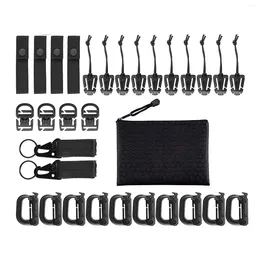 Keychains 30Pcs Molle Attachments Bag Clip Strap Set Backpack Webbing For Vest Belt With Zippered Pouch