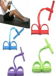 Indoor Fitness Resistance Bands Exercise Equipment Elastic Sit Up Pull Rope Gym Workout Bands Sport 4 Tube Pedal Ankle Puller9721263