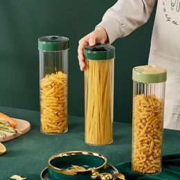 Storage Bottles Spaghetti Jar PET Airtight Canister Food Container Grain Bottle Kitchen Tea Coffee Pasta Sealed