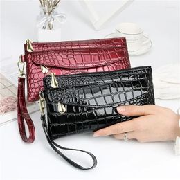 Wallets Crocodile Leather Women's Long Fashion Casual Women Handbag Double Zipper Wallet Ladies Clutch Bag Design Purse