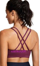 Designer Lul Yoga Outfit Sport Bras Donne ad alto supporto reggiseno sportivo sottile per donne che assorbono gli shock ad alta intensità e bellissimo giubbotto.