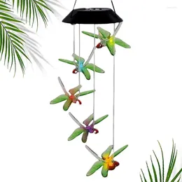 Decorative Figurines Light Up Wind Chime Solar Powered Led Lamp Colour Changing Window Decorations Automatic Charging With Sensor For