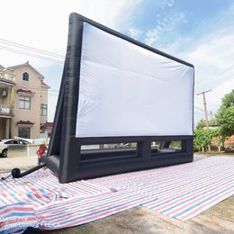 wholesale 10mWx7mH (33x23ft) with blower Party time large profesional inflatable movie screen drive in cinema projector screens for outdoor beach