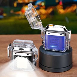 Wholesale Waterproof Tungsten Rechargeable Lighter LED Light Outdoor Field Lighter Type-C Lighter