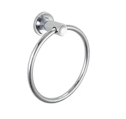 2.Bathroom All Copper Towel Ring Punching Bathroom Towel Hanging Ring Hanging Ring Circular Towel Rack Brushed Finish Silver