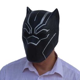 Party Masks Black Panther Role Play Soft Latex Mask Adult Halloween Dress up Face Helmet Accessories Q240508