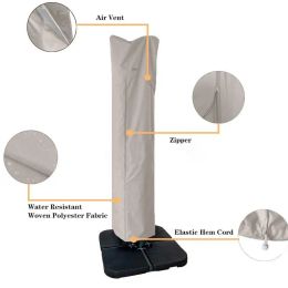 Gear Umbrella Cover Patio Waterproof Market Parasol Cover With Zipper For 713ft Outdoor Cantilever Offset Umbrellas Rain Cloth Cover