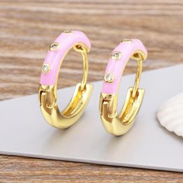 Dangle Earrings AIBEF Trend Candy Colour Geometric Inlay Shiny Rhinestone Enamel Adjustable Gold Women Retro Jewellery Exquisite Gift