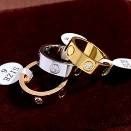 Love Ring For Women Screw Rings For Men Ice Up Ring Diamond Engagement Wedding Jewellery Woman 18k Gold Plated Party Accessories With J 249H