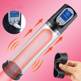 Electric Penis Pump sexy Toys for Men Male Masturbator Extender Penile Vacuum Enlargement Enhancer Massager Ring1206018