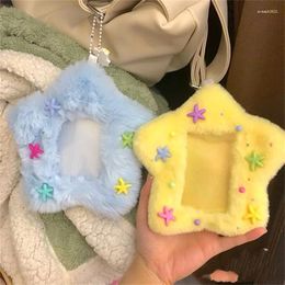 Frames Cute Cartoon Animal Plush Pocard Holder 3 Inch Kpop Po Card Sleeve Protective Case ID Cover Bag Pendant Stationery