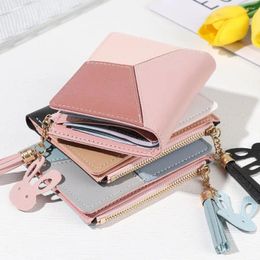 Wallets Women Small Wallet Ladies Mini Tassel Cute Short Zipper Lovely Pu Leather Panelled Coin Purse Female Hand