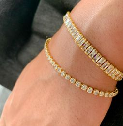 Cubic Zirconia gold Tennis Bracelet Chain Bracelets For Women Men Gold Color Hand CZ Homme Jewelry8053623