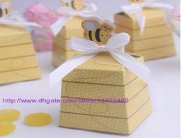 500pcs Baby Shower Gift Favour Boxes Sweet as Can Bee Yellow Candy Box For Wedding Party Beehive Favor6257531