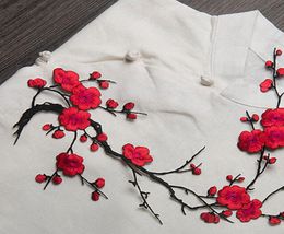 New Plum Blossom Flower Applique Clothing Embroidery Patch Fabric Sticker Iron On Sew On Patch Craft Sewing Repair Embroidered6785126