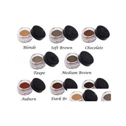 Eyebrow Enhancers In Stock Cream Pomade Medium Brown Waterproof Makeup 4G Blonde Chocolate Dark Ebony Auburn Talpe Addgift Drop Delive Otvua