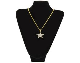 Iced Out Rhinestone Gold Hiphop Jewelry For Men Mini Star Charm Pendant Necklaces Pop Street Style Hip Hop ACcessories Whole7043688