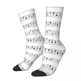 Men's Socks Compression Music Notes From Around The Year 1500 Retro Harajuku Interesting Note Hip Hop Casual Crew Crazy Sock