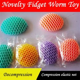 Party Favor Compression elastic net Fidget worm deformation worm poppet release fingertip sensor compression toy LT963