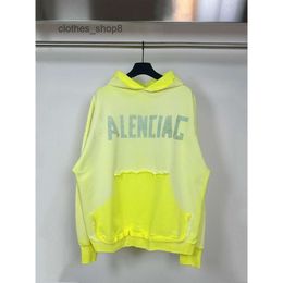 Loose Tape balencigsas Hooded Hoodies Hoody Mens Worn Sweaters Paris Fashion Out Designer Printed Fitting Washed Versatile Co 25XF
