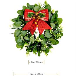 Decorative Flowers Wreaths Christmas Wreath Green Leaves Wreath for Front Door Artificial Eucalyptus Wreath Christmas Decorations Indoor and Outdoor