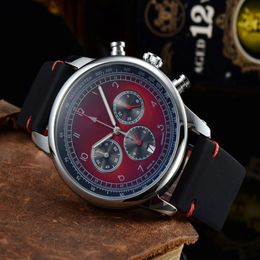 WristWatches for Men 2022 New Mens Watches Six needles All Dial Work Quartz Watch Top Luxury Brand Chronograph Clock leather Belt Men F 171g