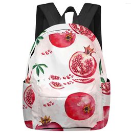 Backpack Summer Fruit Red Pomegranate Watercolour Backpacks Teenagers Student School Bags Laptop Men Women Female Travel Mochila