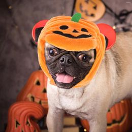 Dog Apparel Puppy Supplies Pet Pumpkin Hat Shaped Hood Halloween Costume Decorative Headdress