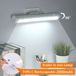Desk Lamp Hanging Magnetic Table Led Usb Rechargeable Night Lights Stepless Dimming Cabinet Closet Wardrobe lights 240508