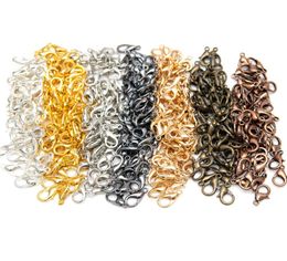 100Pcslot 3 Colour Zinc Alloy Lobster Claw Clasps for Jewellery Necklaces Bracelet Making Nickel 12x7mm1978254