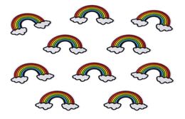 10PCS Rainbow Embroidered Patches for Kids Clothing Bags Iron on Transfer Applique Patch for Dress Jeans DIY Sew on Embroidery Sti3146650