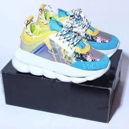 2024 Designer Italy Casual Running Shoes Top Quality Chain Reaction Wild Jewels Chain Link Trainer Casual Shoes Sneakers EUR 36-45 s2